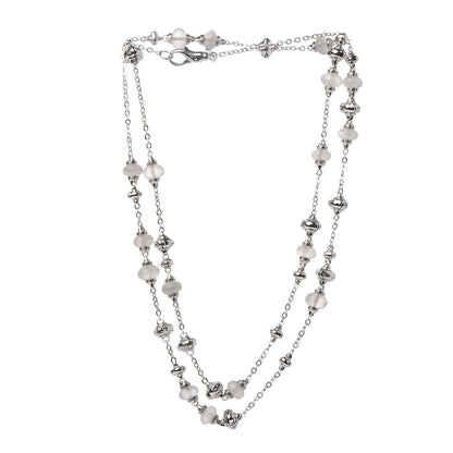 John Hardy Sterling Silver Moonstone Bamboo Sautoir Station Necklace 3 of 4