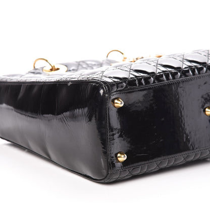 Christian Dior Patent Cannage Large Lady Dior Black 5 of 10