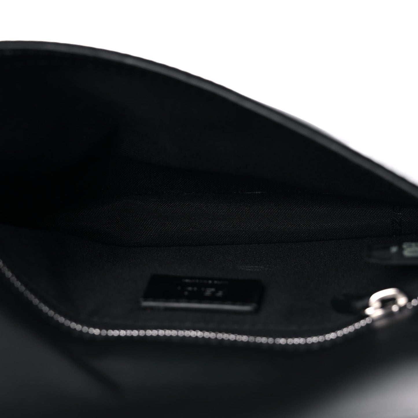 Recycled Nylon Vitello Grace Light Pequin Baguette Belt Pouch Black