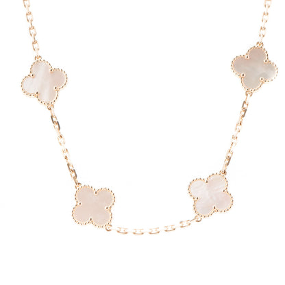 Van Cleef & Arpels 18K Yellow Gold Mother of Pearl 10 Motifs Vintage Alhambra Necklace 3 of 5