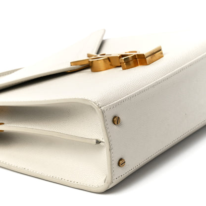 Saint Laurent Grain de Poudre Mini Classic Monogram Cassandra Top Handle Vintage White 12 of 12