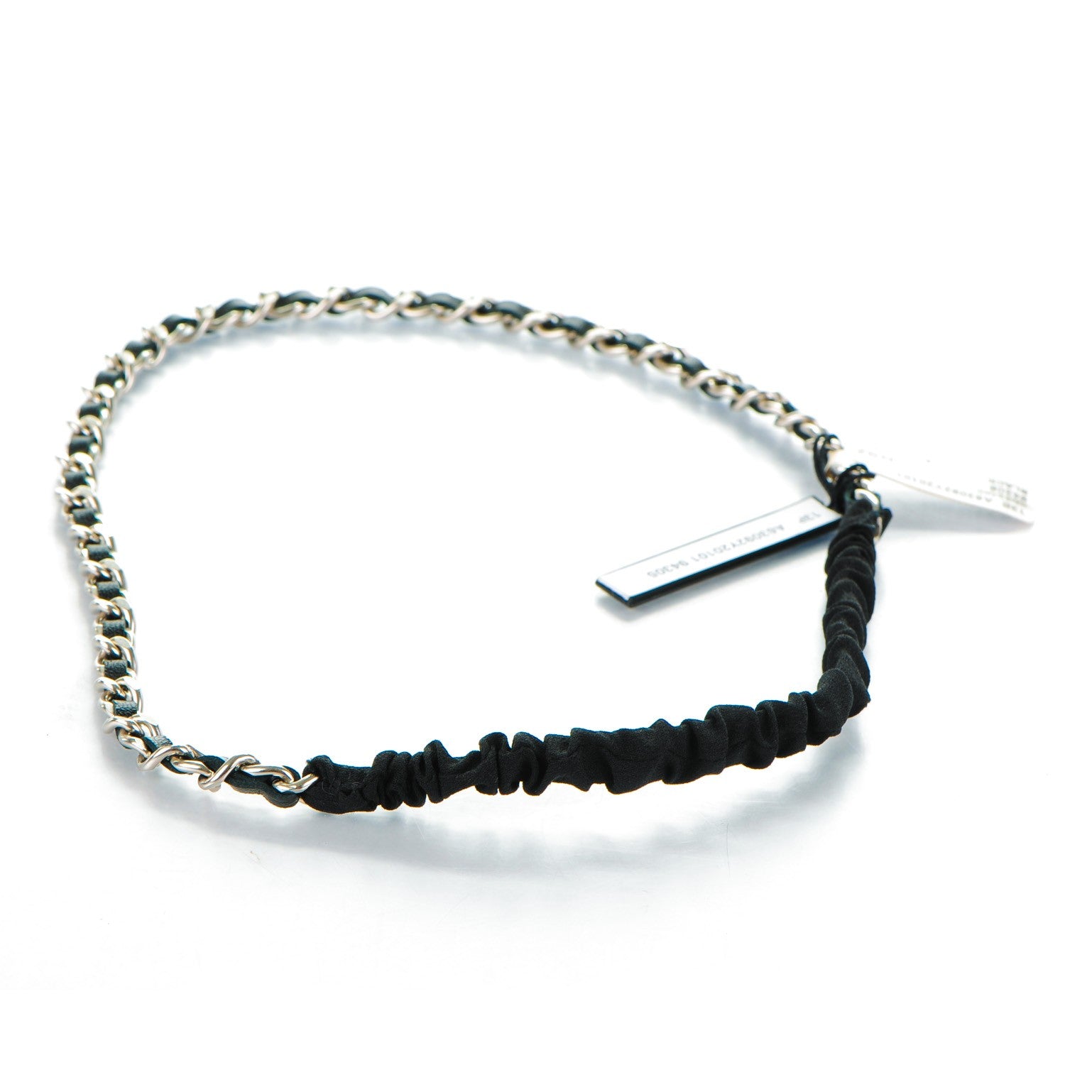 Chanel Lambskin Chain CC Headband Black Silver 3 of 4