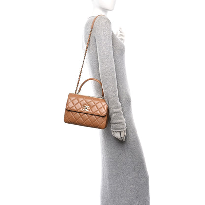 Chanel Lambskin Quilted Small Trendy CC Dual Handle Flap Bag Camel 2 of 11