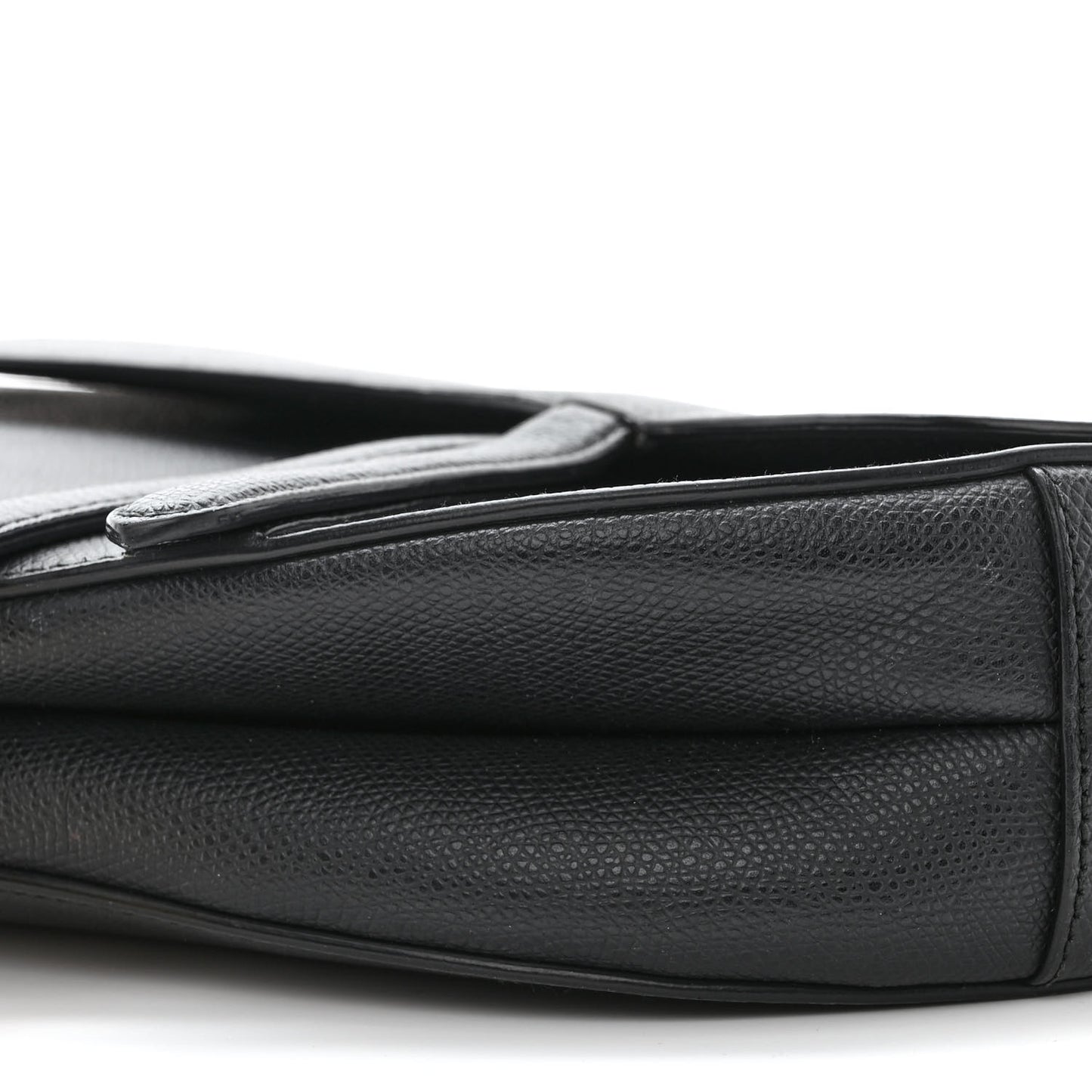 Grained Calfskin Saddle Bag Black