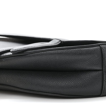 Christian Dior Grained Calfskin Saddle Bag Black 10 of 14