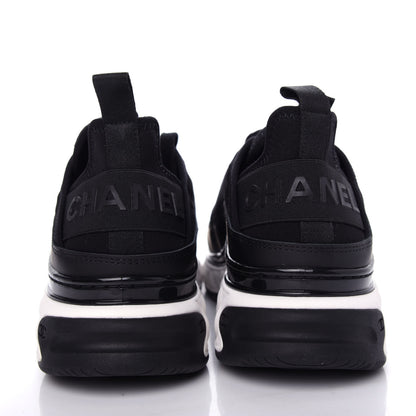 Chanel Velvet Calfskin Mixed Fibers CC Sneakers 38 Black 7 of 11