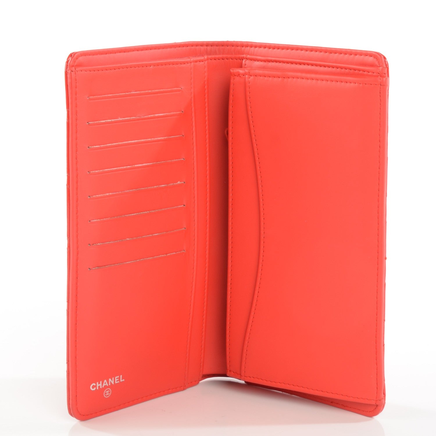 Chanel Patent Calfskin Quilted Yen Wallet Red 5 of 8