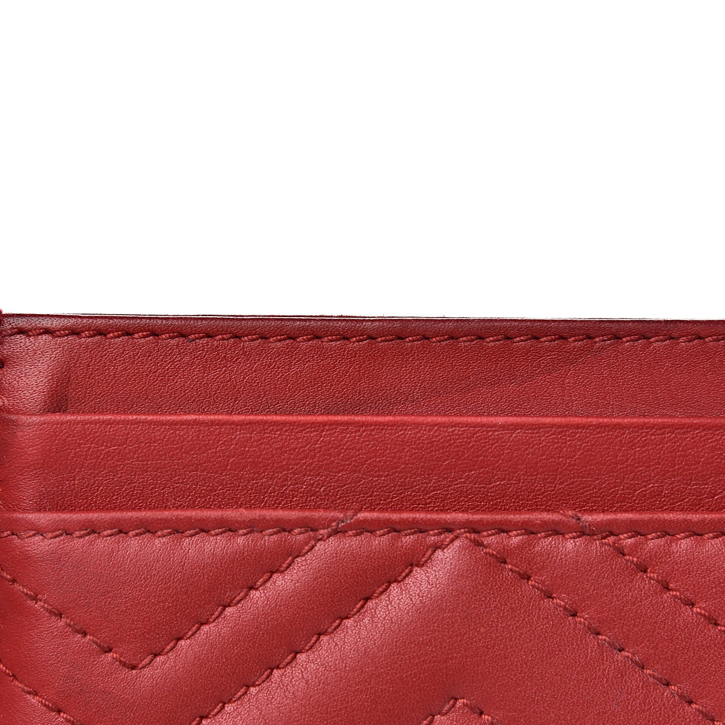Calfskin Matelasse GG Marmont Card Holder Hibiscus Red