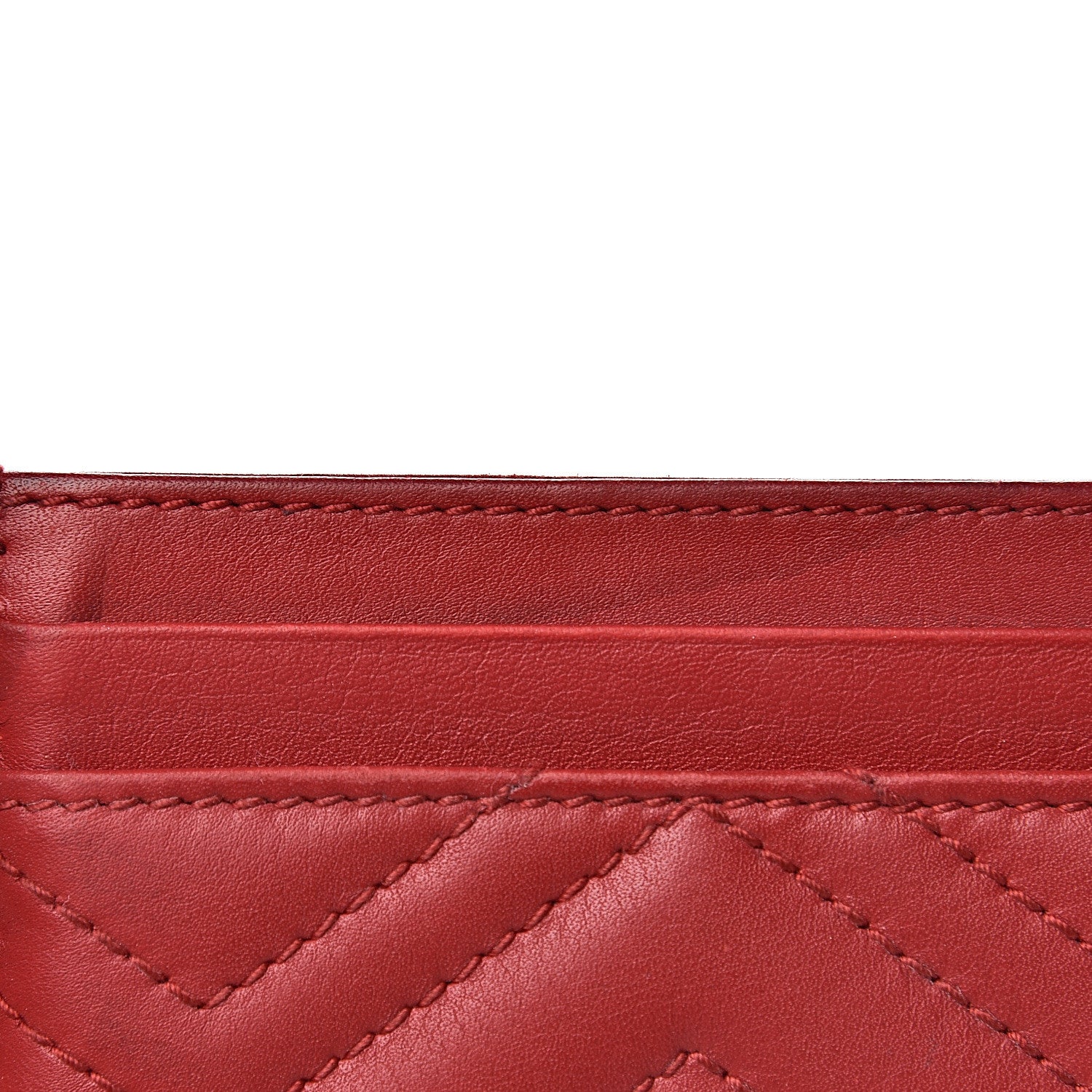 Gucci Calfskin Matelasse GG Marmont Card Holder Hibiscus Red 6 of 12