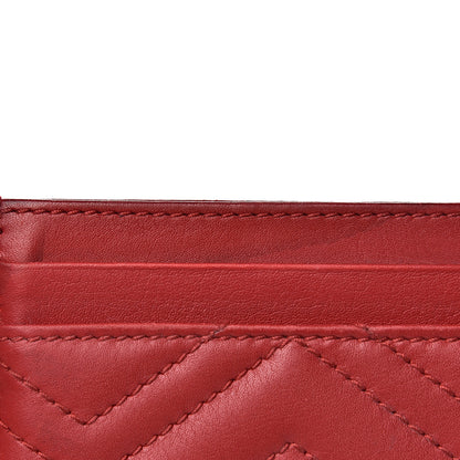 Gucci Calfskin Matelasse GG Marmont Card Holder Hibiscus Red 6 of 12