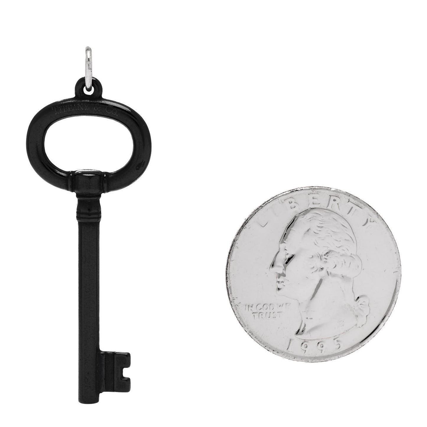 Black Titanium Oval Key Pendant