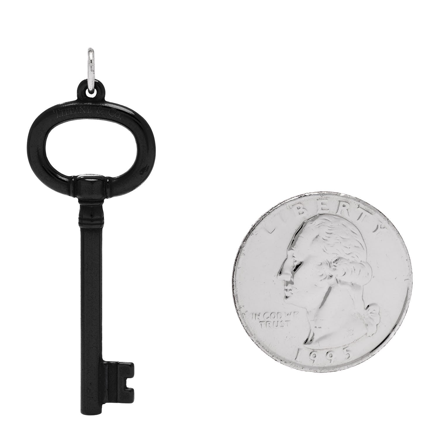 Tiffany Black Titanium Oval Key Pendant 2 of 4