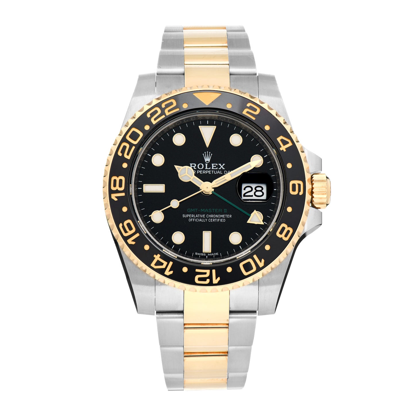 Stainless Steel 18K Yellow Gold 40mm GMT-Master II Oyster Perpetual Date Watch 116713LN