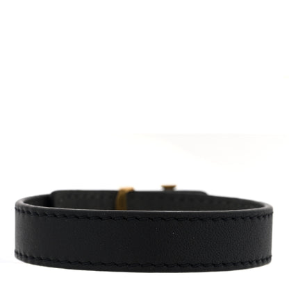 Louis Vuitton Calfskin Metal LV Bracelet Black Gold Silver 3 of 4