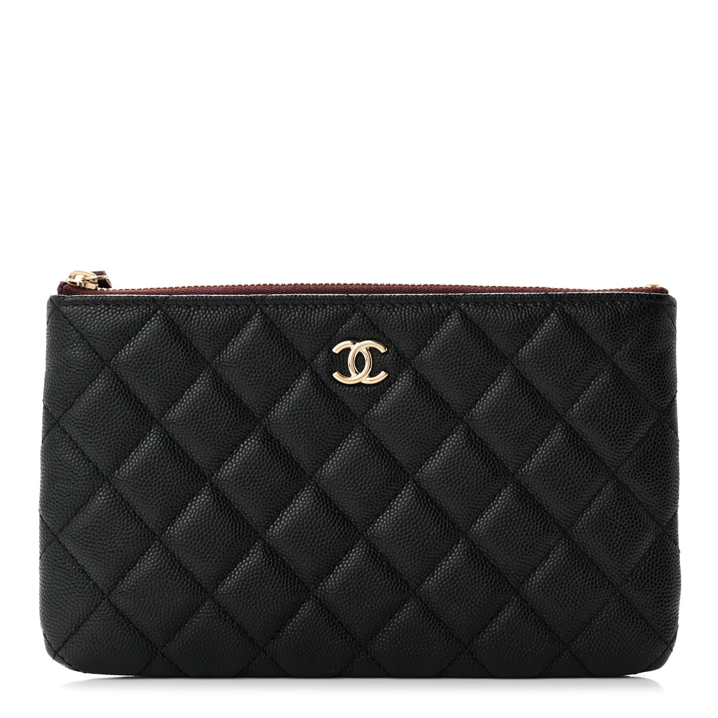 Caviar Quilted Cosmetic Case Black