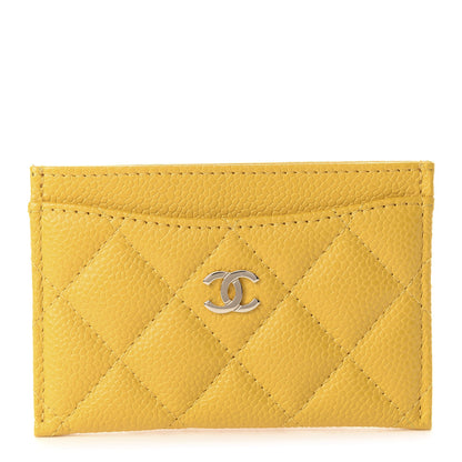 Chanel Caviar Quilted Card Holder Yellow 1 of 10