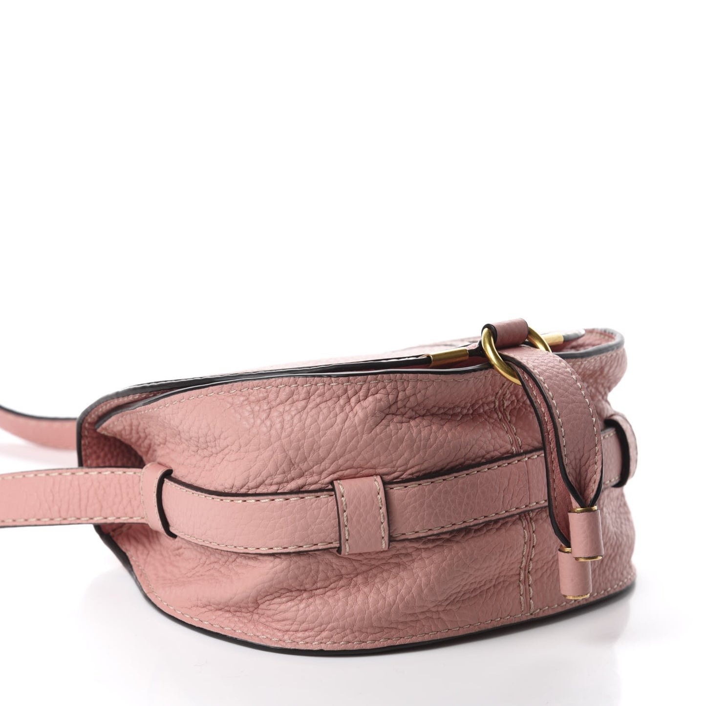 Calfskin Mini Marcie Round Crossbody Bag Fallow Pink