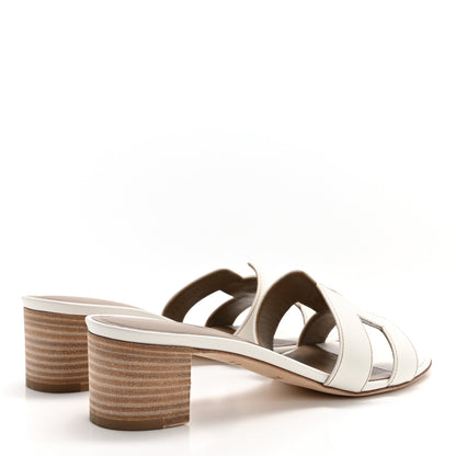 Hermes Calfskin Oasis Sandals 38 White 4 of 9