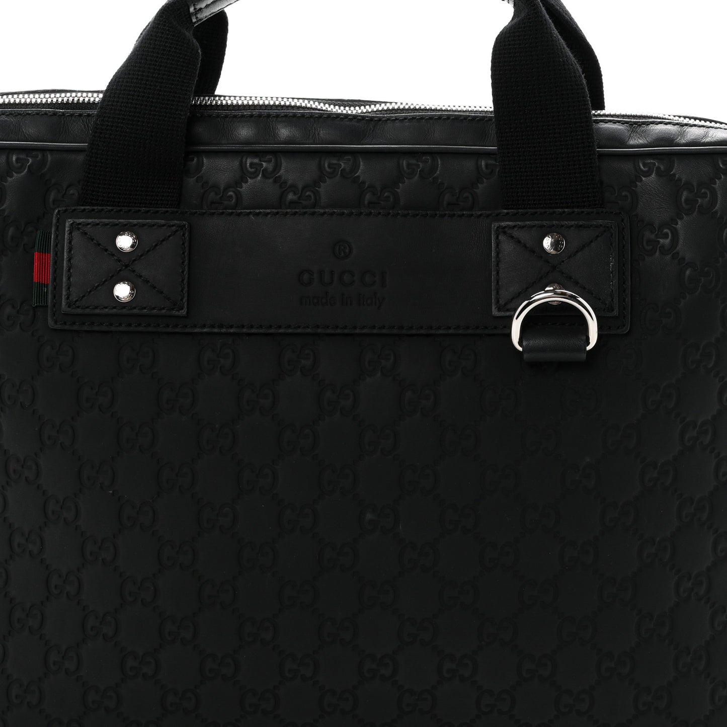 Rubber Guccissima Laptop Briefcase Black