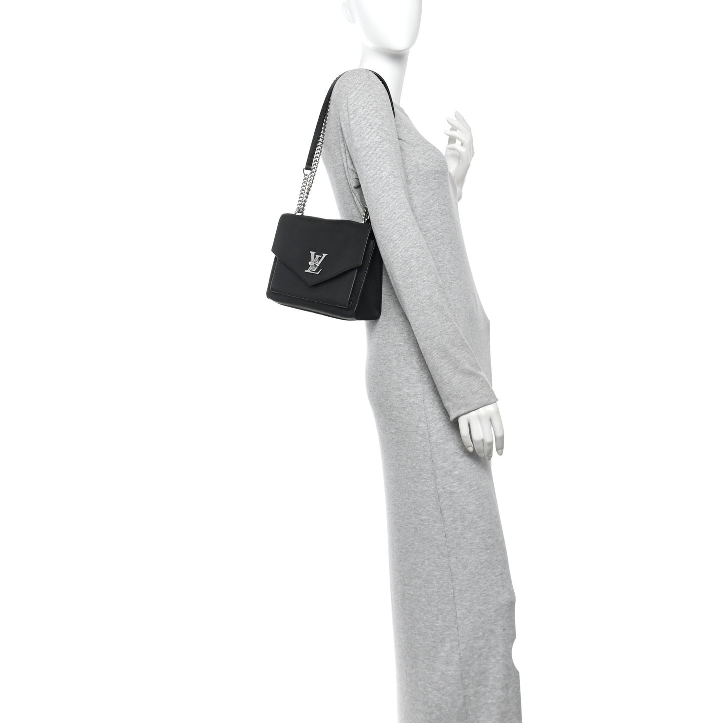 Soft Calfskin My Lockme Chain Bag BB Black