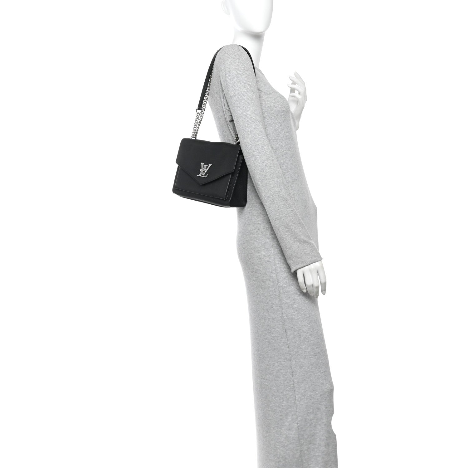 Louis Vuitton Soft Calfskin My Lockme Chain Bag BB Black 2 of 13