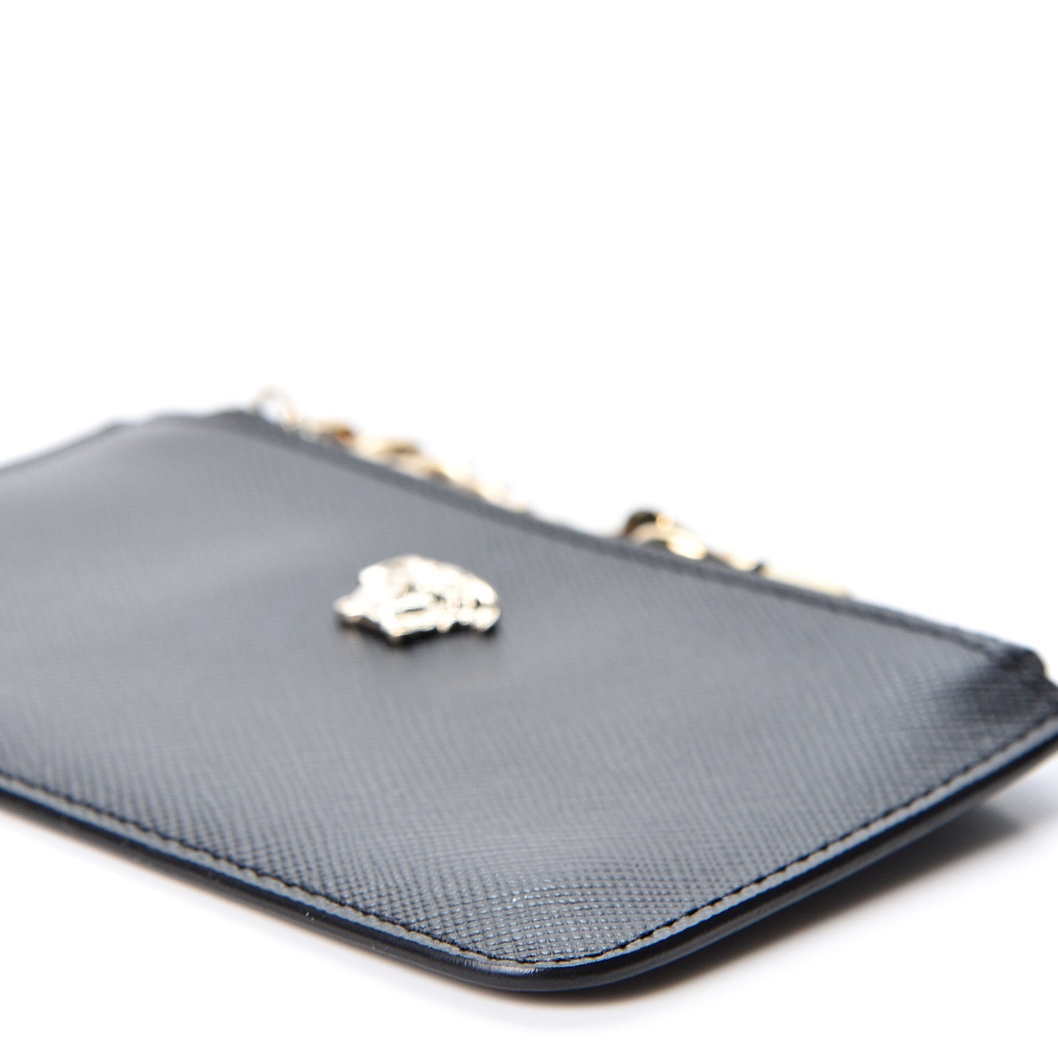 Versace Saffiano Calfskin Medusa Coin Pouch Black 7 of 8