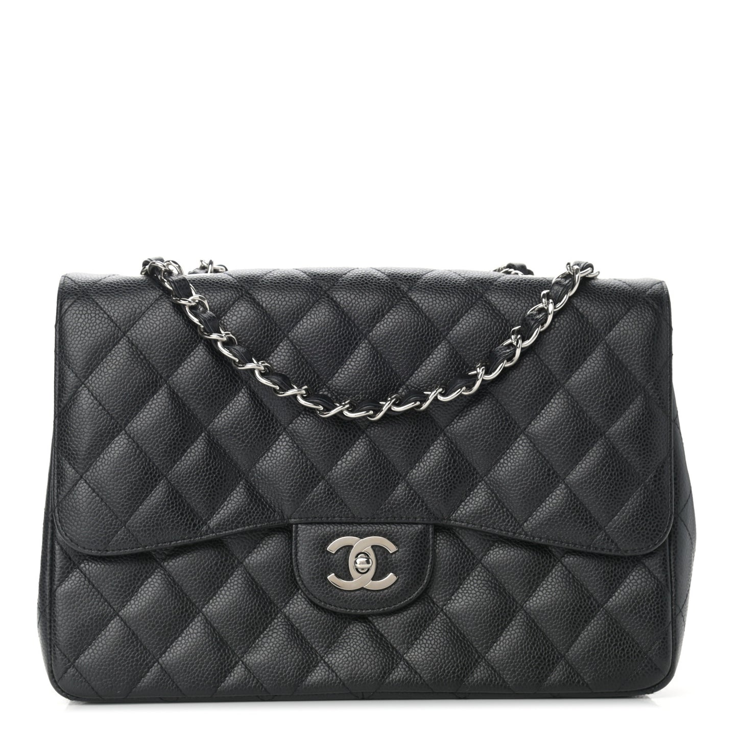 Caviar Quilted Jumbo Single Flap Black