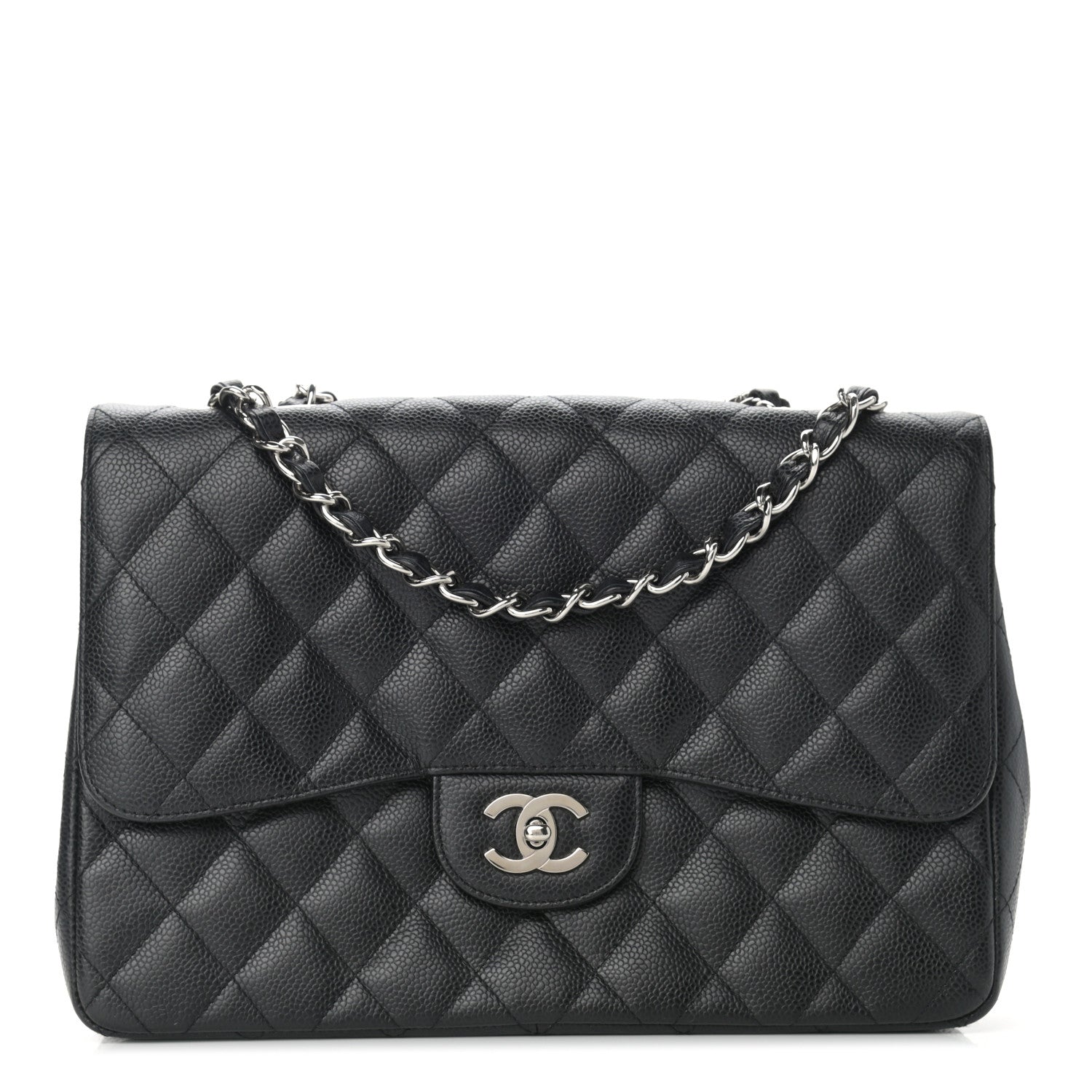 Chanel Caviar Quilted Jumbo Single Flap Black 1 of 9