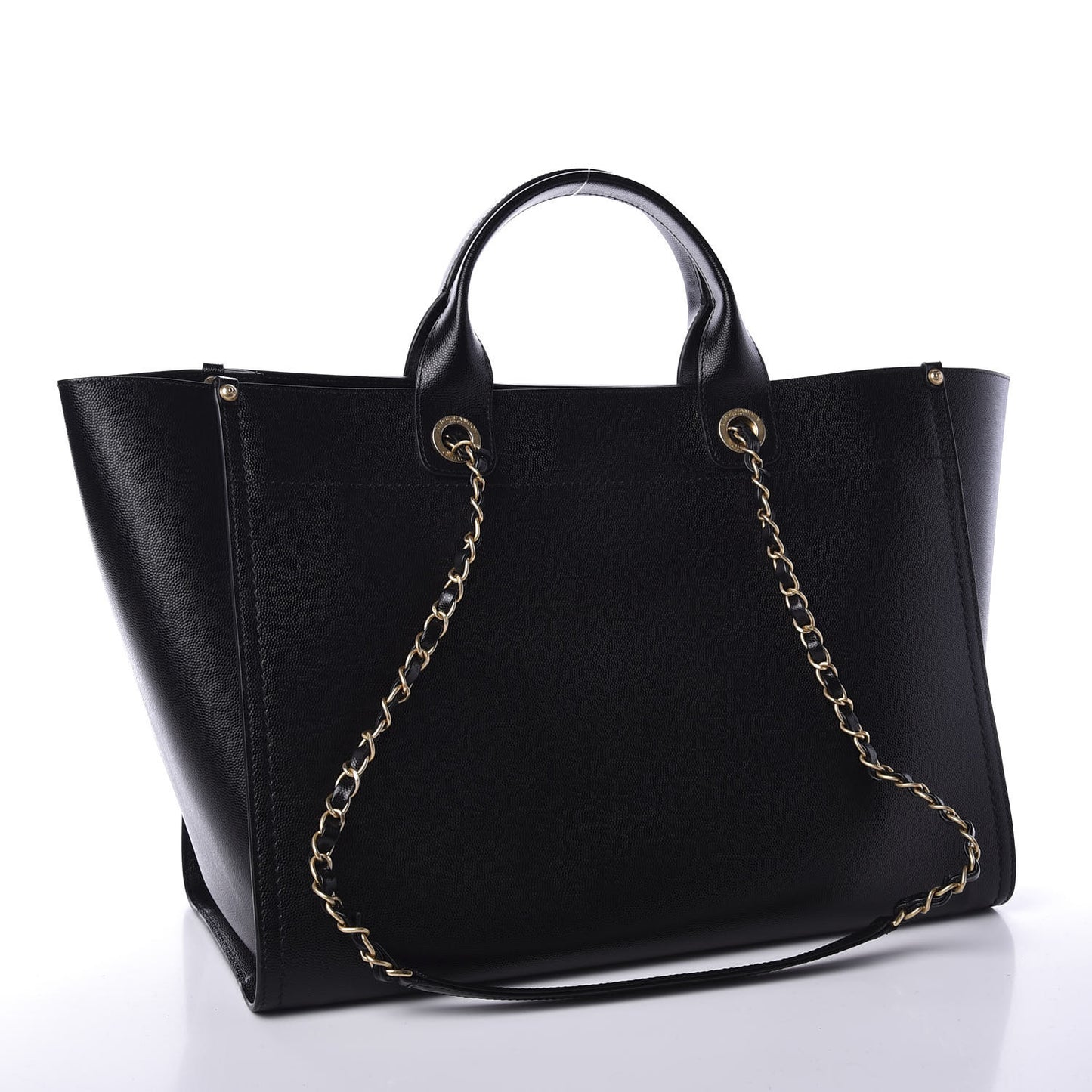 Caviar Medium Studded Deauville Tote Black
