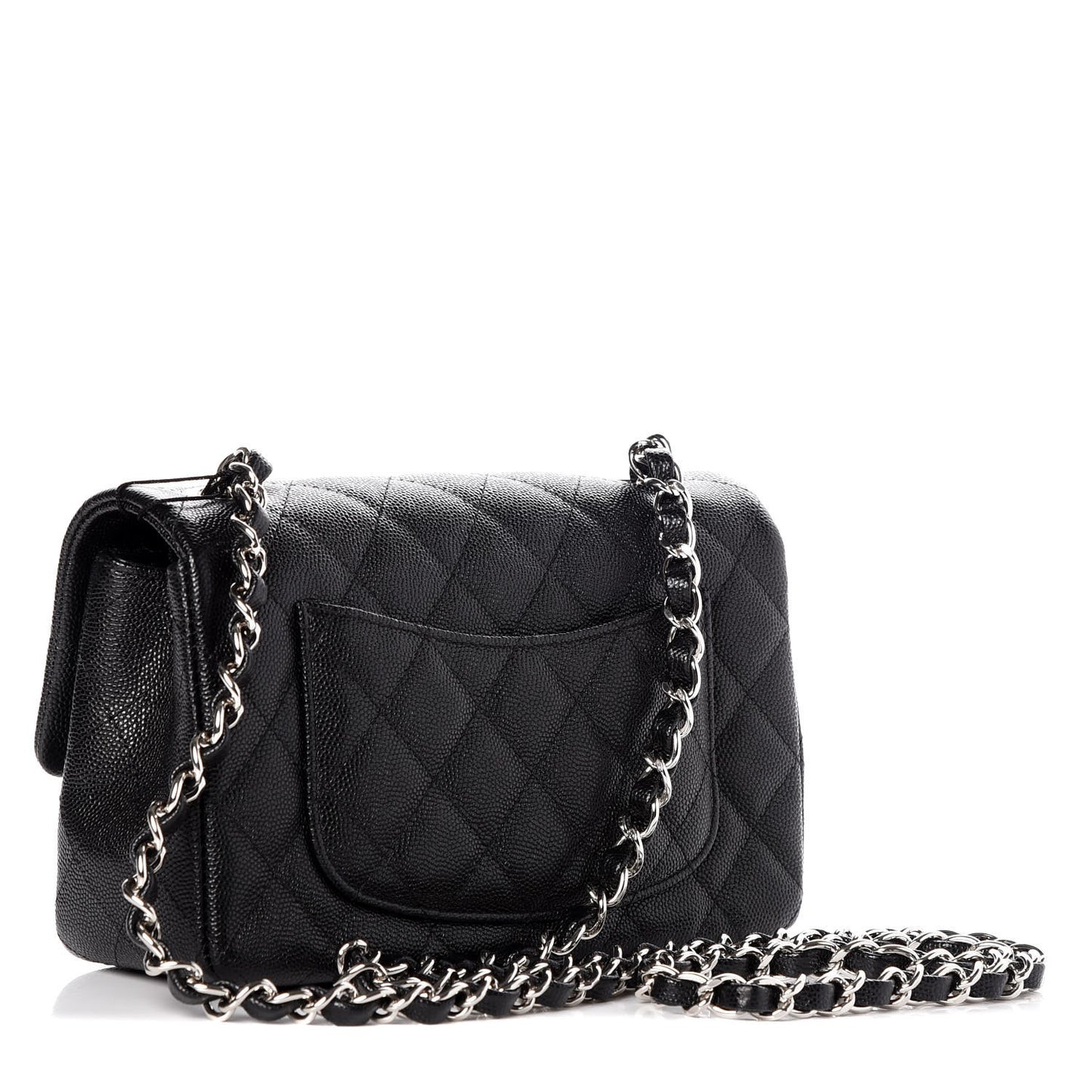 Caviar Quilted Mini Rectangular Flap Black