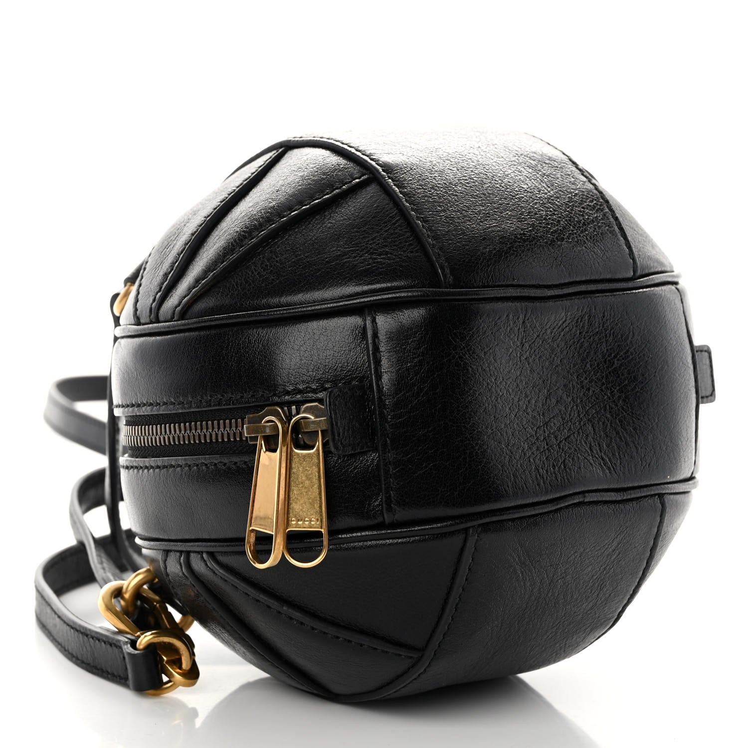 Gucci Piuma Lux Energy Mini Tifosa Basketball Shaped Shoulder Bag Black 4 of 12