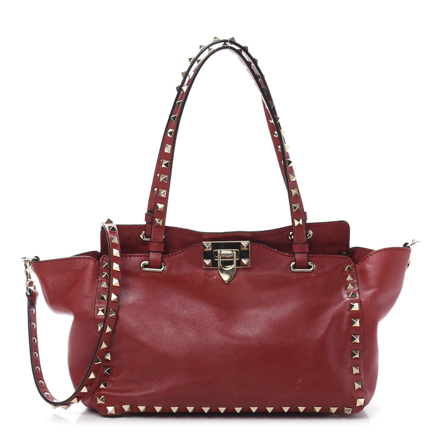 Valentino Garavani Vitello Small Rockstud Tote Rosso Valentino 1 of 18