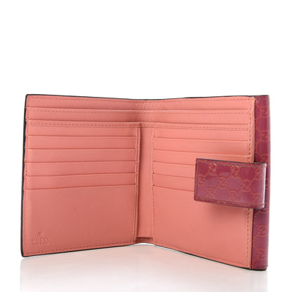 Gucci Patent Microguccissima Lovely Heart French Flap Wallet Red 5 of 11