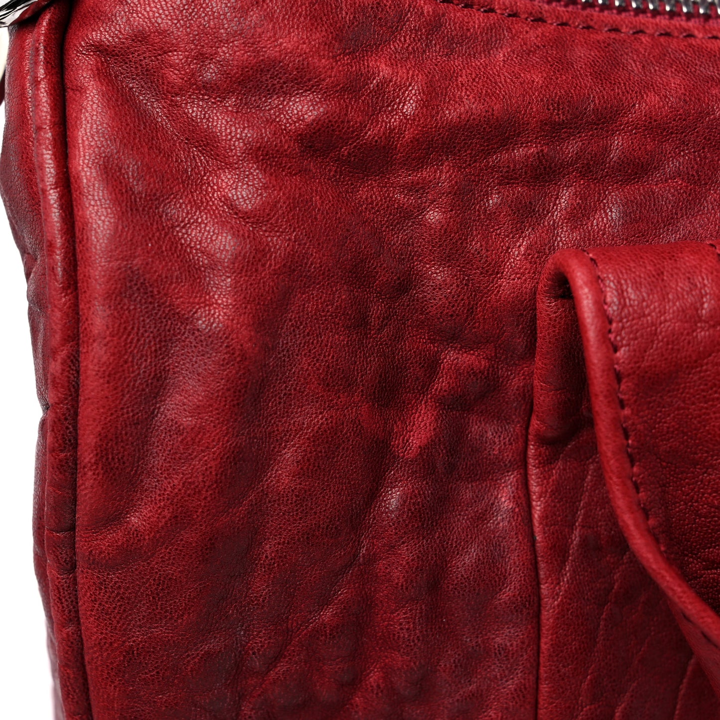 Pebbled Lambskin Rocco Spice Silver Hardware