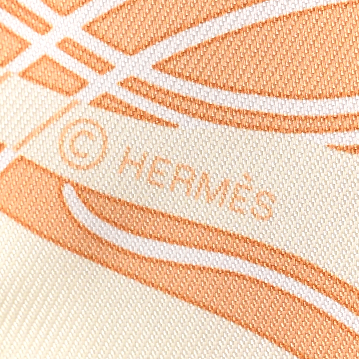 Hermes Silk Ex-Libris Twilly Creme Orange Beige 3 of 4