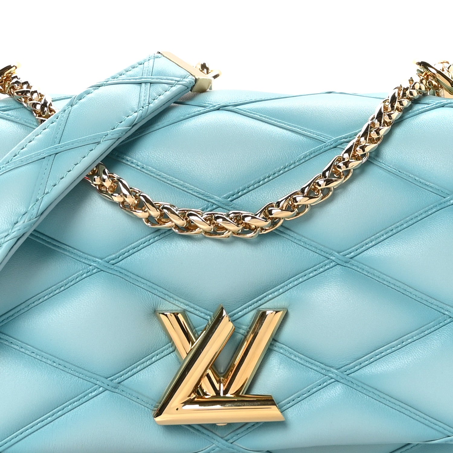 Louis Vuitton Lambskin Malletage Top Handle GO-14 MM Lagoon 8 of 10