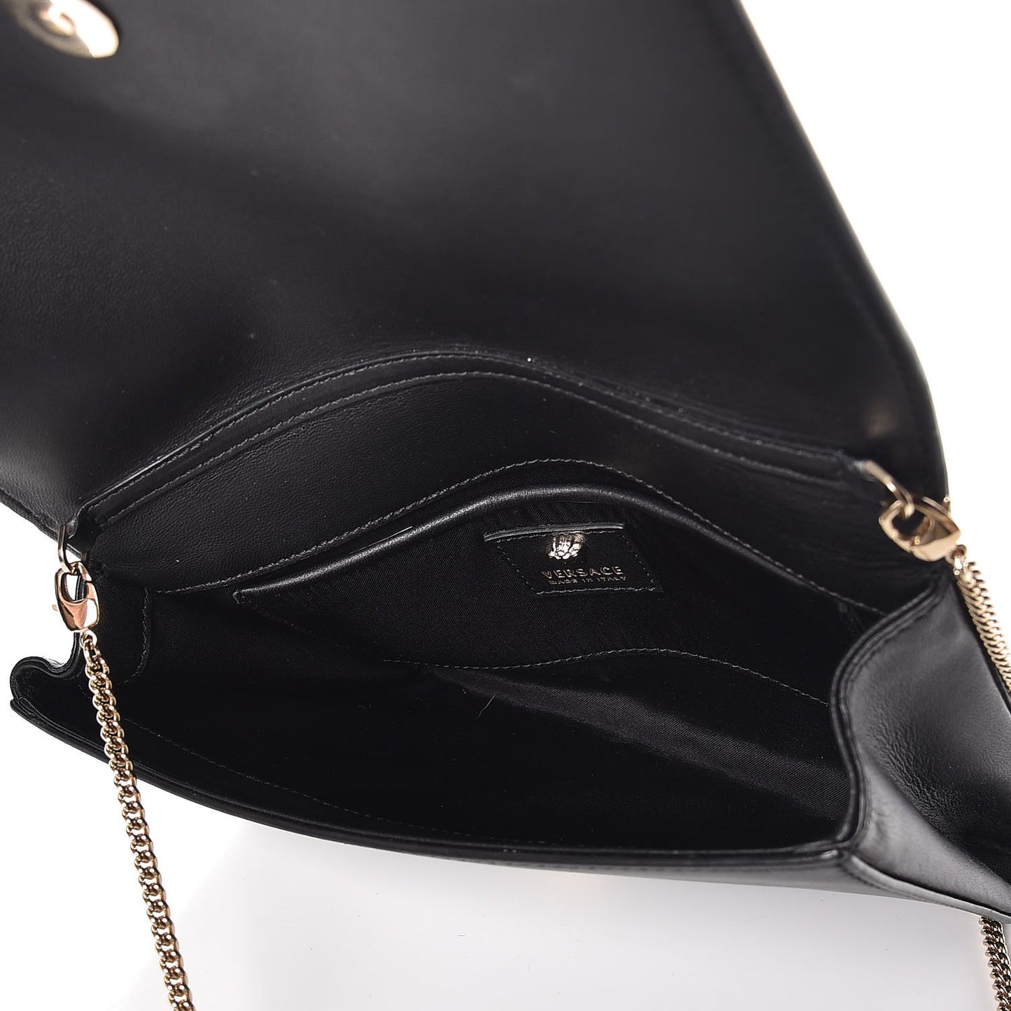 Calfskin Palazzo Chain Evening Bag Black