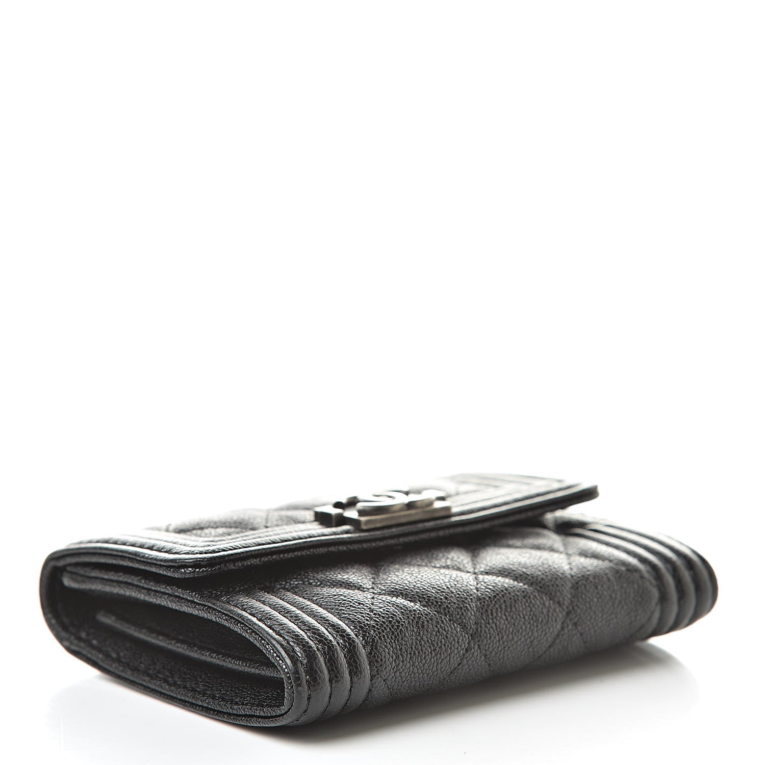 Chanel Caviar Quilted Boy Flap Card Holder Black 4 of 9