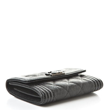 Chanel Caviar Quilted Boy Flap Card Holder Black 4 of 9