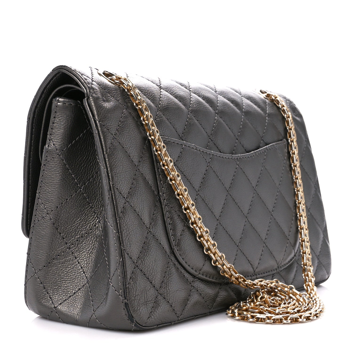 Chanel Metallic Calfskin Quilted 2.55 Reissue 226 Flap Charcoal 3 of 11