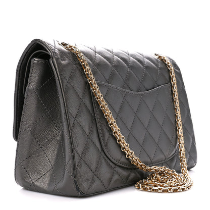 Chanel Metallic Calfskin Quilted 2.55 Reissue 226 Flap Charcoal 3 of 11