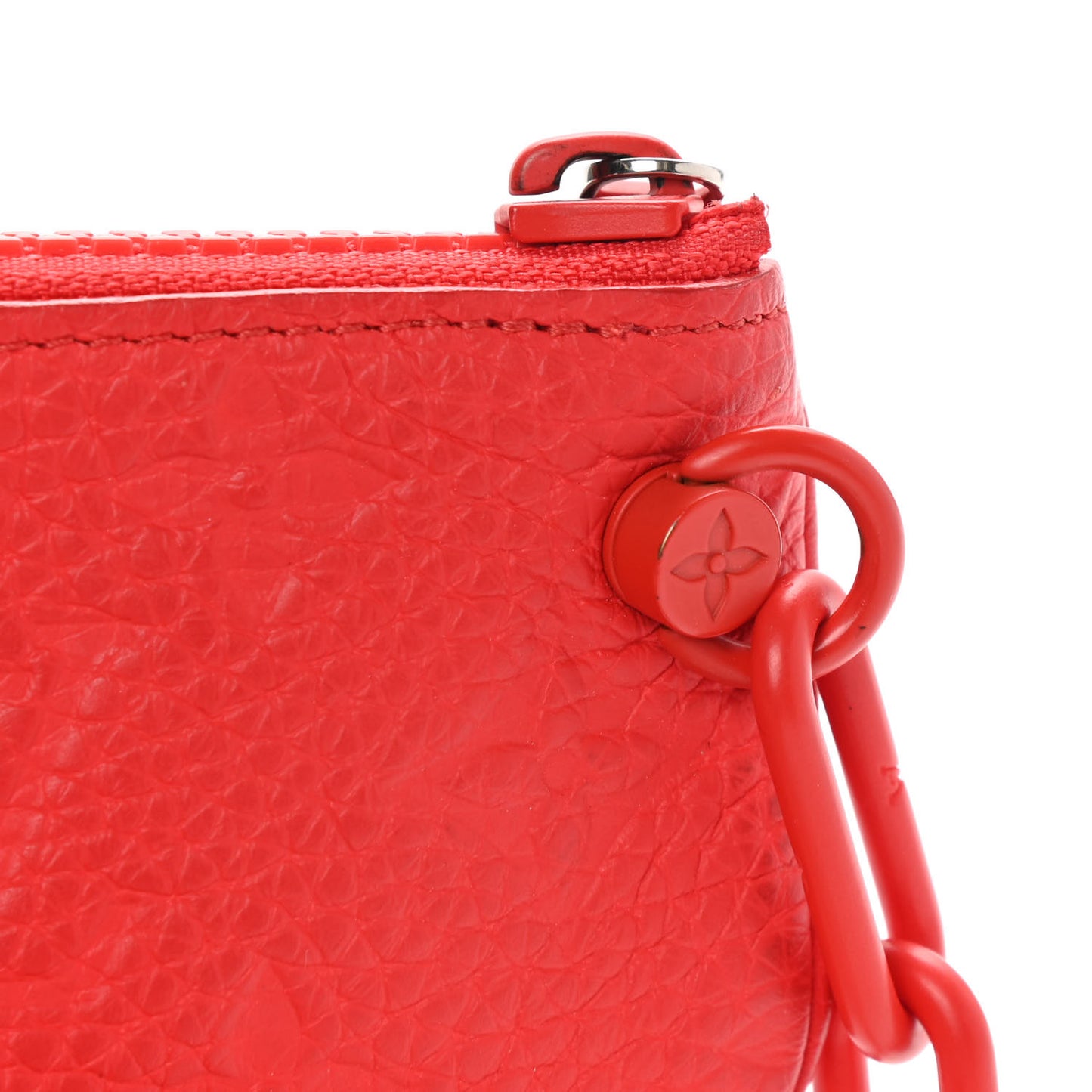 Taurillon Monogram Solar Ray Key Pouch Rouge