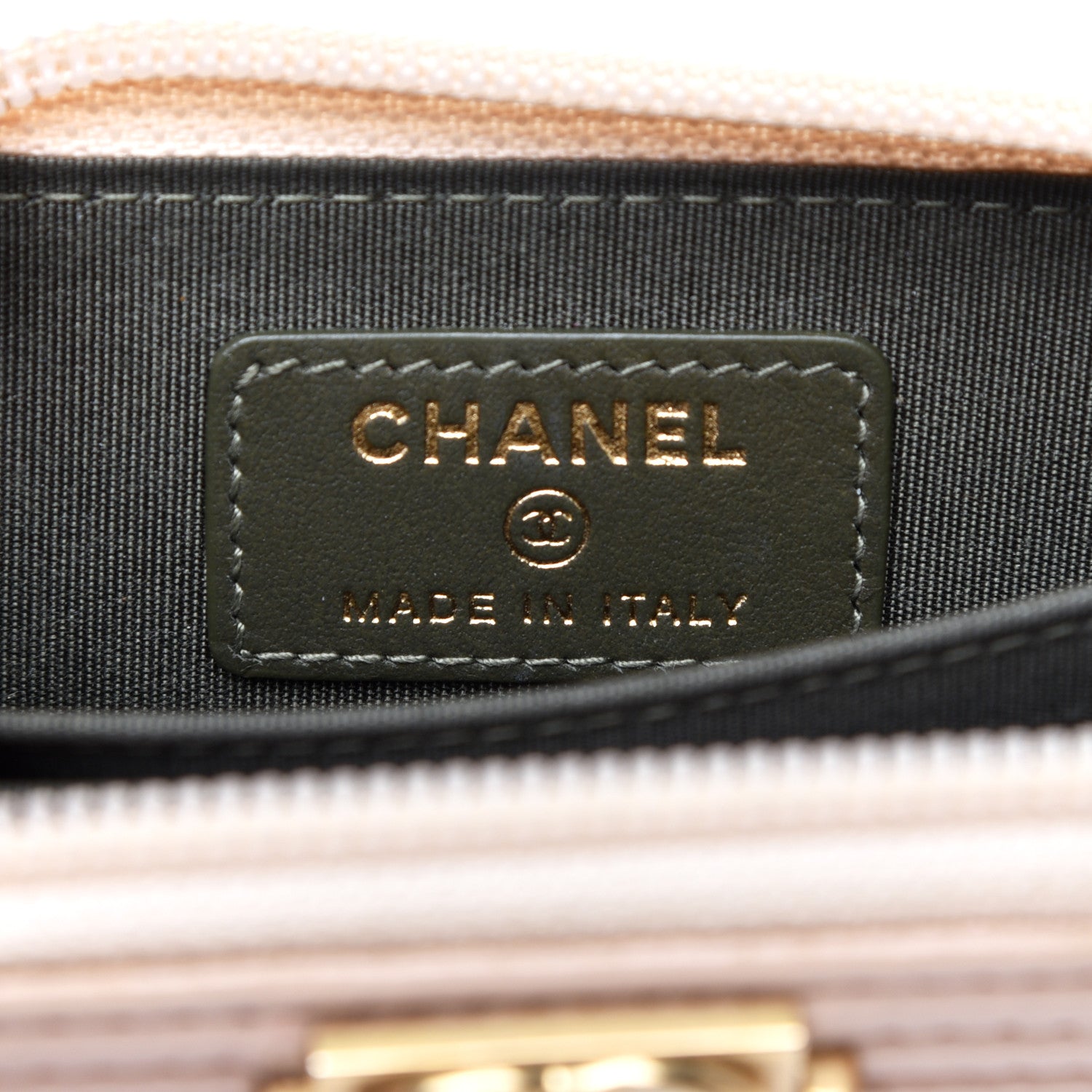 Chanel Caviar Quilted Boy Zip Around Coin Purse Wallet Beige Clair 6 of 9