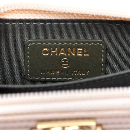 Chanel Caviar Quilted Boy Zip Around Coin Purse Wallet Beige Clair 6 of 9