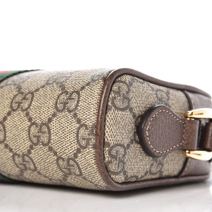 Gucci GG Supreme Monogram Web Mini Ophidia Shoulder Bag Brown 9 of 9