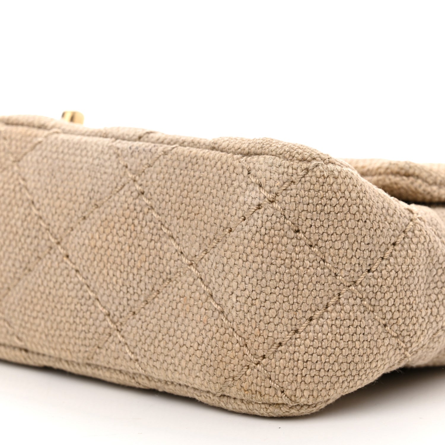 Chanel Canvas Quilted Mini Rectangular Flap Beige 10 of 10