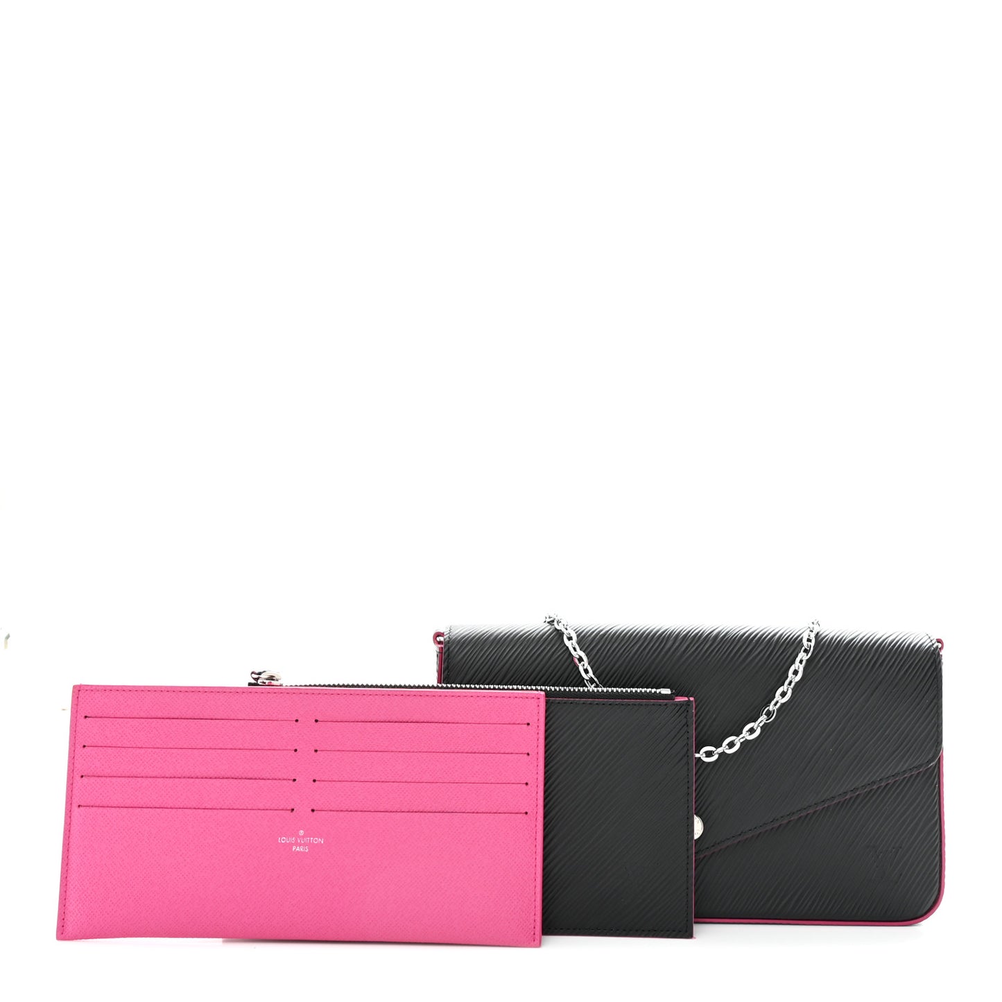 Epi Pochette Felicie Black Hot Pink