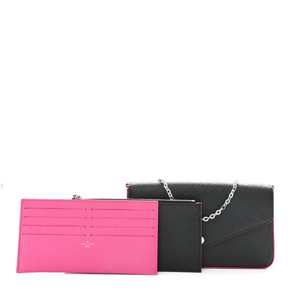 Louis Vuitton Epi Pochette Felicie Black Hot Pink 5 of 25