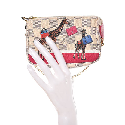 Louis Vuitton Damier Azur 2017 Christmas Animation Mini Pochette Accessories 2 of 8