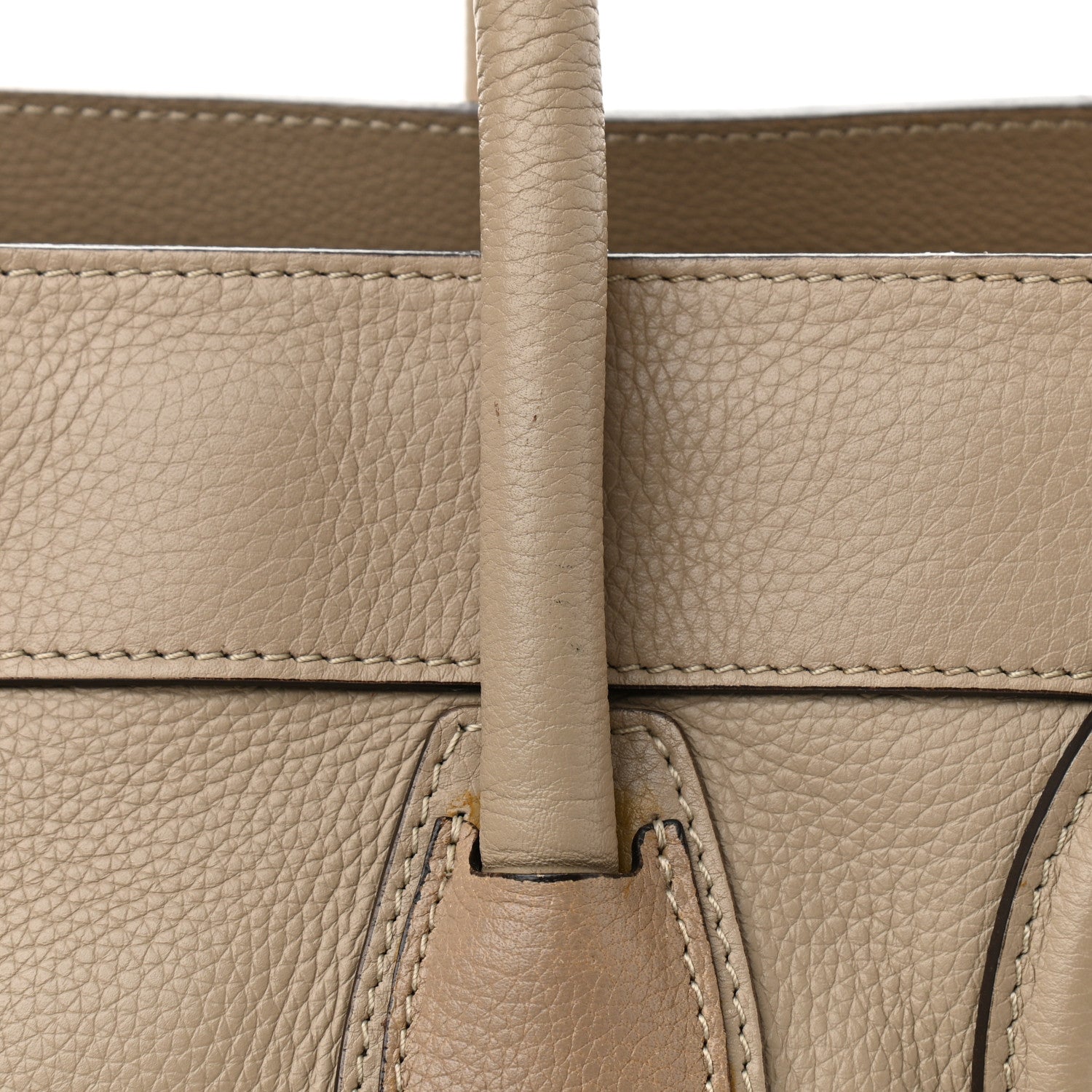 Celine Drummed Calfskin Shoulder Luggage Dune 16 of 17